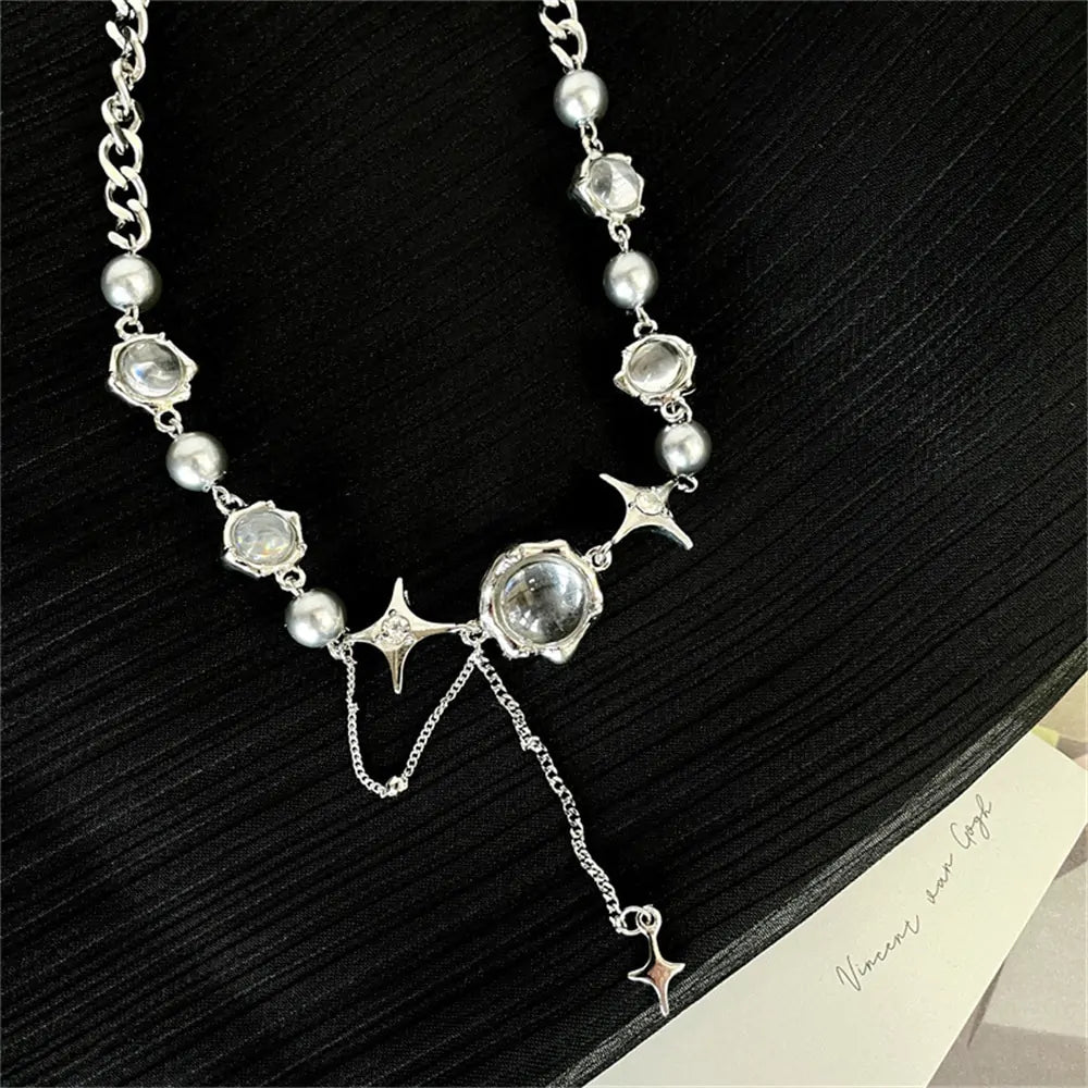 Star Geometric Crystal Chain Necklace