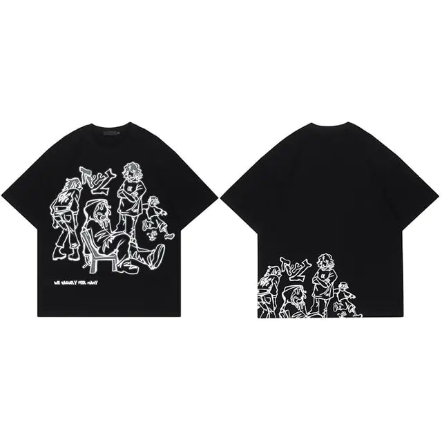 Japanese Streetwear Men T-Shirt